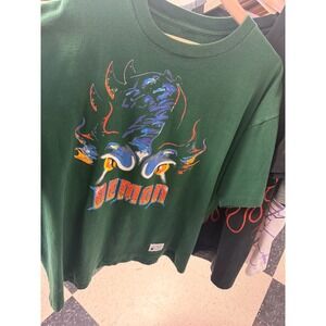 Six Flags Great America Graphic T Shirt Green Demon Fantasy Print Adult Tee